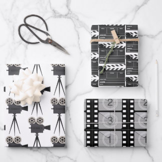 Feuille De Papier Cadeau Trio Thème Film