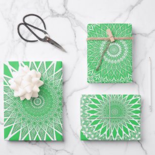 Feuille De Papier Cadeau Tristy de semis verts Mandala