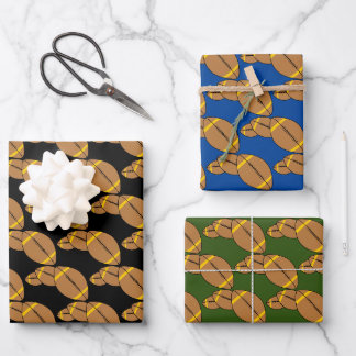 Feuille De Papier Cadeau Trois Football