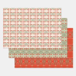 Feuille De Papier Cadeau Trois Motifs différents