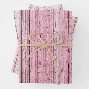 Feuille De Papier Cadeau Trois nuances de bois rose noué