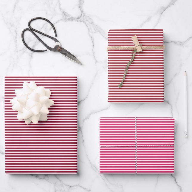 Feuille De Papier Cadeau Trois nuances rouges (Recto)