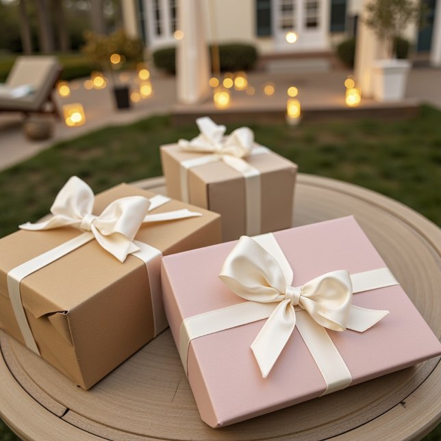 Feuille De Papier Cadeau Trois tons neutres de couleurs solides (Three Solid Color Neutral Tones Wrapping Paper Sheets)