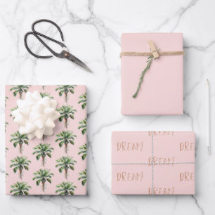 Feuille De Papier Cadeau Tropical Palm Tree Gold Glitter Dream