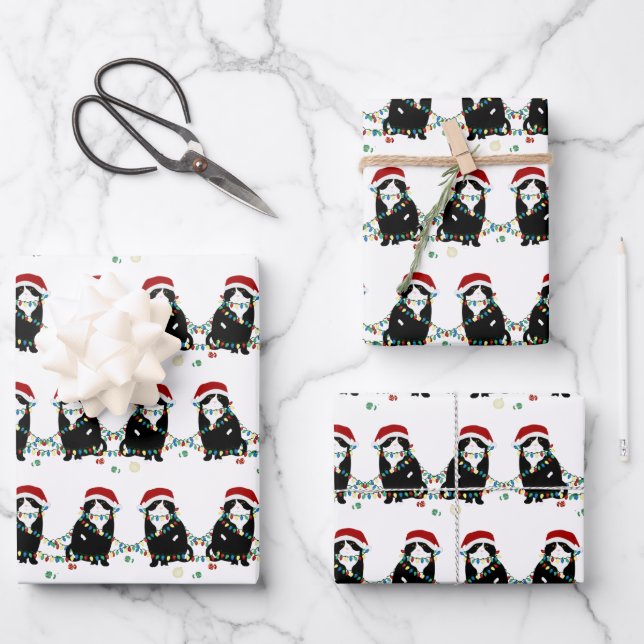 Feuille De Papier Cadeau Trouble de Noël écossais Fold (Recto)