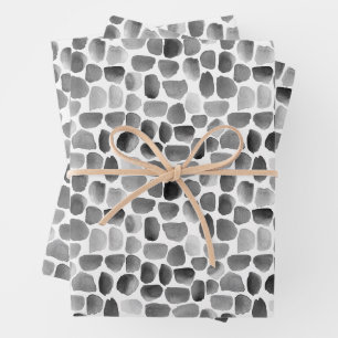 Feuille De Papier Cadeau Trucs de pinceau noir et blanc