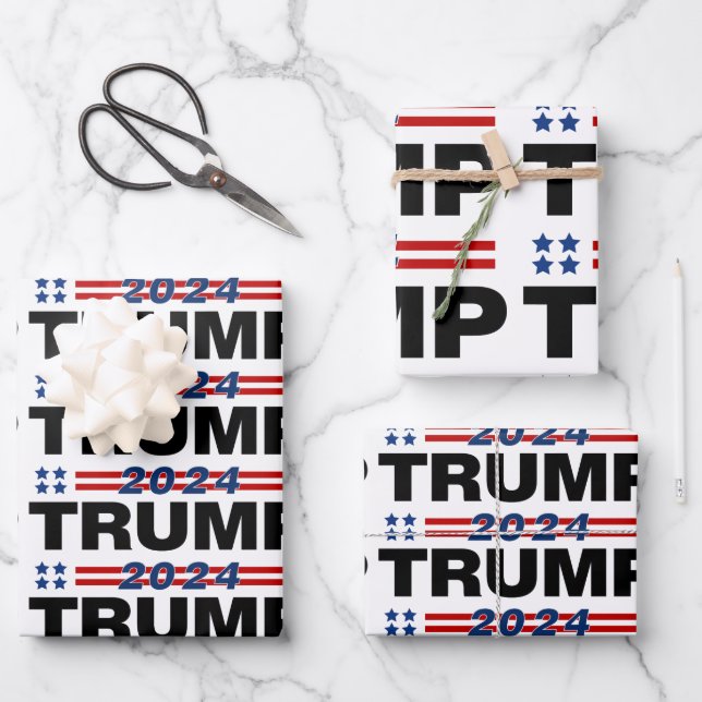 Feuille De Papier Cadeau Trump 2024 (Recto)