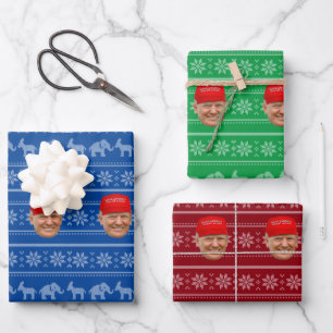Feuille De Papier Cadeau TRUMP MAGA Noël