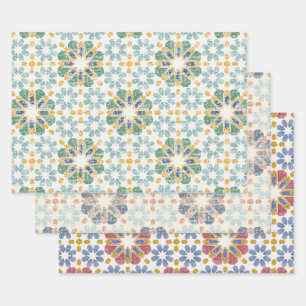 Feuille De Papier Cadeau Tuile marocaine - 3 couleurs