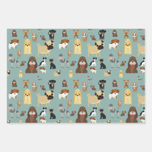 Feuille De Papier Cadeau turqouise backgrogs dogs