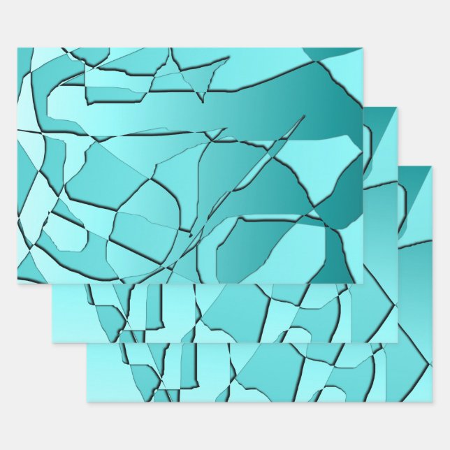 Feuille De Papier Cadeau Turquoise brisé (Lot)