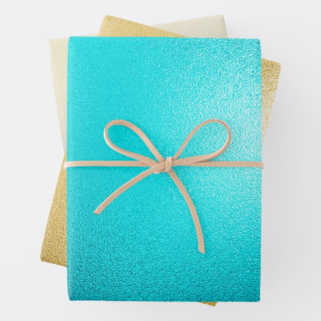 Feuille De Papier Cadeau Turquoise Chic Aqua Blue (En situation)