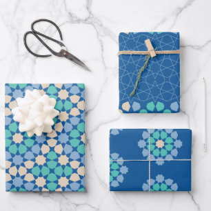 Feuille De Papier Cadeau Turquoise Sérénité