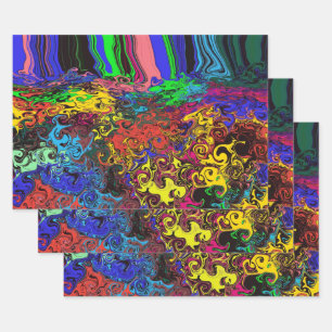 Feuille De Papier Cadeau Twirlers colorés Abstraits / Poussés /