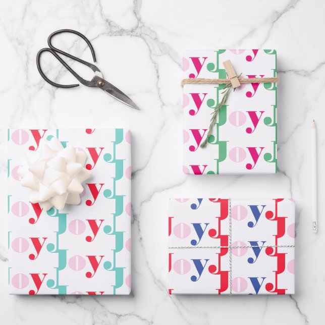 Feuille De Papier Cadeau Typographie de Christmas Joy (Recto)