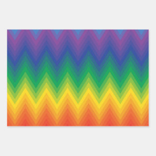 Feuille De Papier Cadeau Un Motif Chevron dynamique dans des couleurs arc-e