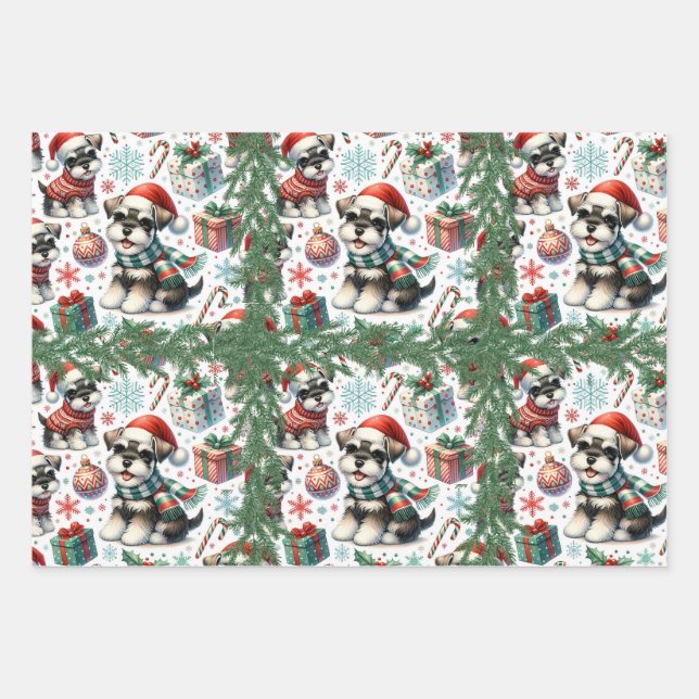 Feuille De Papier Cadeau Un Noël très schnauzer (Devant 2)