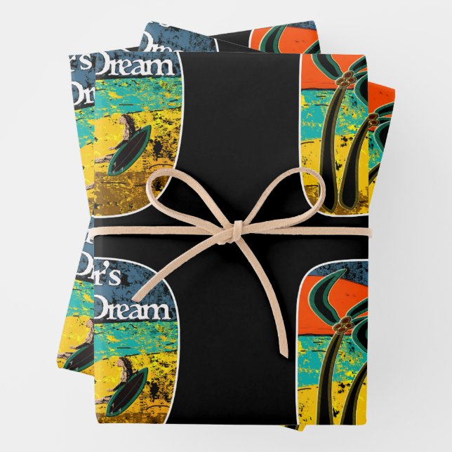 Feuille De Papier Cadeau Un rêve de surfer (En situation)