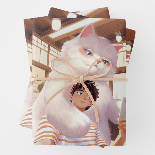 Feuille De Papier Cadeau Un selfie avec le géant du fluffy (En situation)