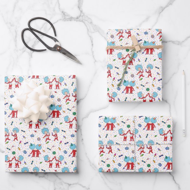 Feuille De Papier Cadeau Une chose deux Motif de fête (Recto)