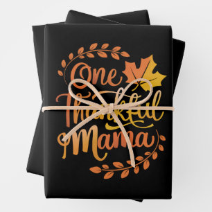 Feuille De Papier Cadeau Une maman reconnaissante Mignon Thanksgiving d'aut