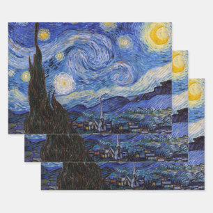 Feuille De Papier Cadeau Une nuit étoilée : Saint Remy par Vincent Van Gogh