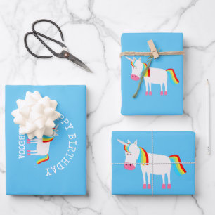 Feuille De Papier Cadeau Unicorne