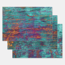 Unique paon turquoise, magenta, texture bleu viole