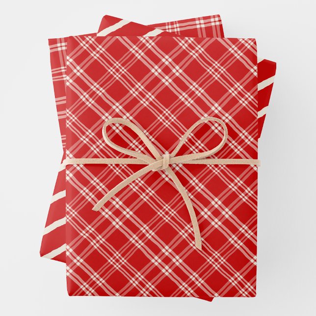 Feuille De Papier Cadeau Unique Rustic Red & Cream Squiggly Mixed Patterns (Unique Rustic Red & Cream Squiggly Mixed Patterns Wrapping Paper Sheets)