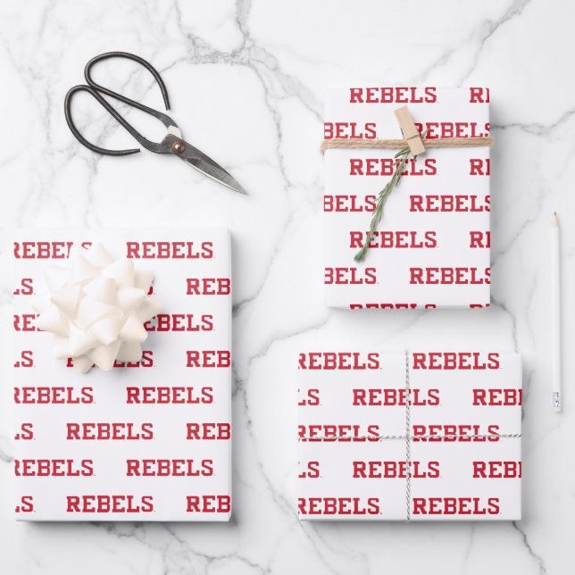Feuille De Papier Cadeau Université du Mississippi | Wordmark Rebels (Recto)