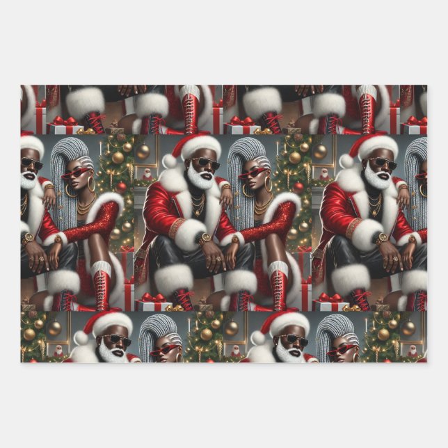 Feuille De Papier Cadeau Urban Chic Santa  Wrapping Paper Sheets (Devant)