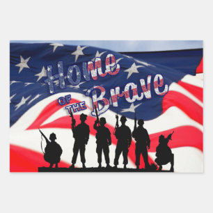 Feuille De Papier Cadeau USA Accueil du Brave
