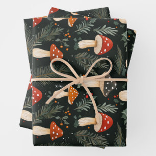 Feuille De Papier Cadeau Vacances boisées enchantées