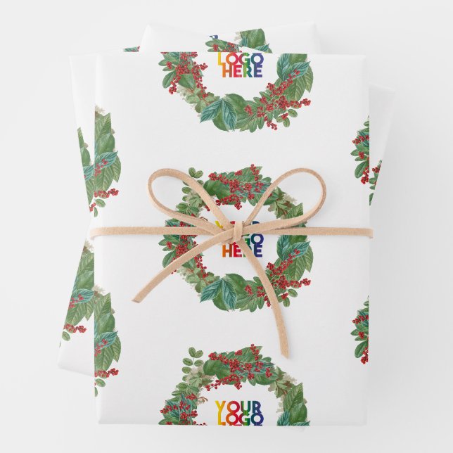 Feuille De Papier Cadeau Vacances Courrier Logo d'affaires Noël (En situation)