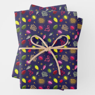 Feuille De Papier Cadeau Vacances de Noël   Motif de vacances