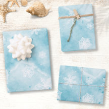 Vacances d'hiver Elégant Blue Snowflakes Noël