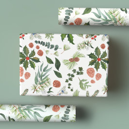 Feuille De Papier Cadeau Vacances en bois hivernal