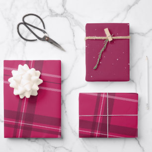 Feuille De Papier Cadeau Vacances moderne rose gras