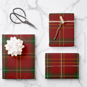 Feuille De Papier Cadeau Vacances Rouge Tartan Noël Plaid