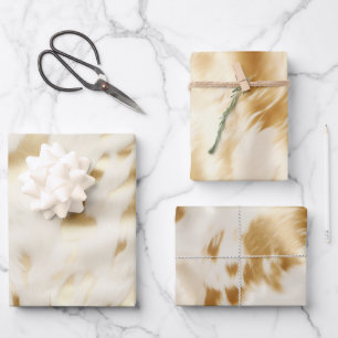 Feuille De Papier Cadeau Vache blanche de l'or du sud-ouest