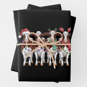 Feuille De Papier Cadeau Vache Noël Vache Louvain Cadeau Vacances ferme