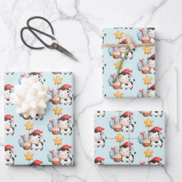 Feuille De Papier Cadeau Vache souriante mignonne adorable Anniversaire