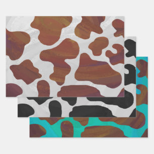 Feuille De Papier Cadeau Vache tachetée