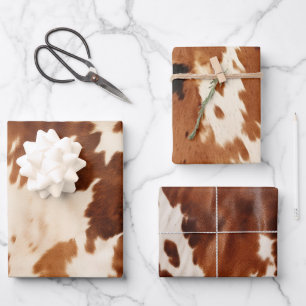 Feuille De Papier Cadeau Vachette à crème Brown occidentale