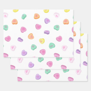 Feuille De Papier Cadeau Valentines Day Candy Hearts Motif