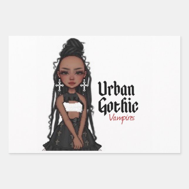 Feuille De Papier Cadeau Vampires gothique urbain Enveloppe cadeau 1 (Devant)