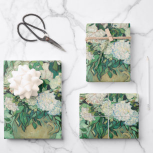 Feuille De Papier Cadeau Van Gogh Rose Célèbre Art ancien