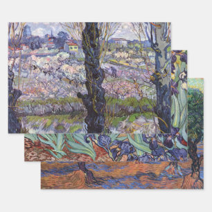 Feuille De Papier Cadeau Van Gogh Vue des vergers d'Arles