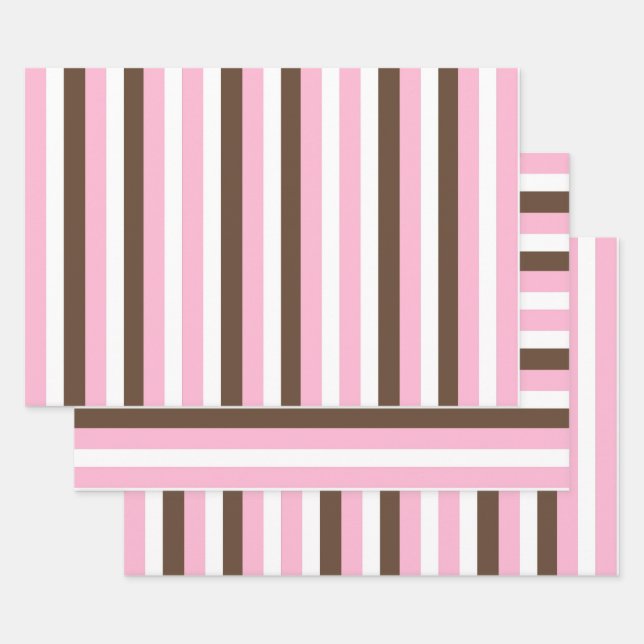 Feuille De Papier Cadeau Vanille au chocolat rose (Lot)
