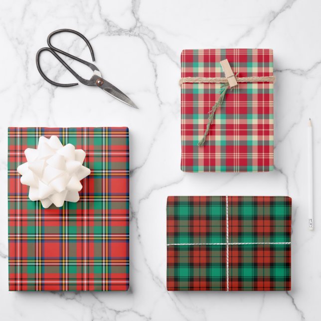 Feuille De Papier Cadeau Variété de Noël rétro (Recto)